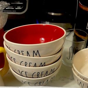 Set of 4 Rae Dunn Ice cream bowls